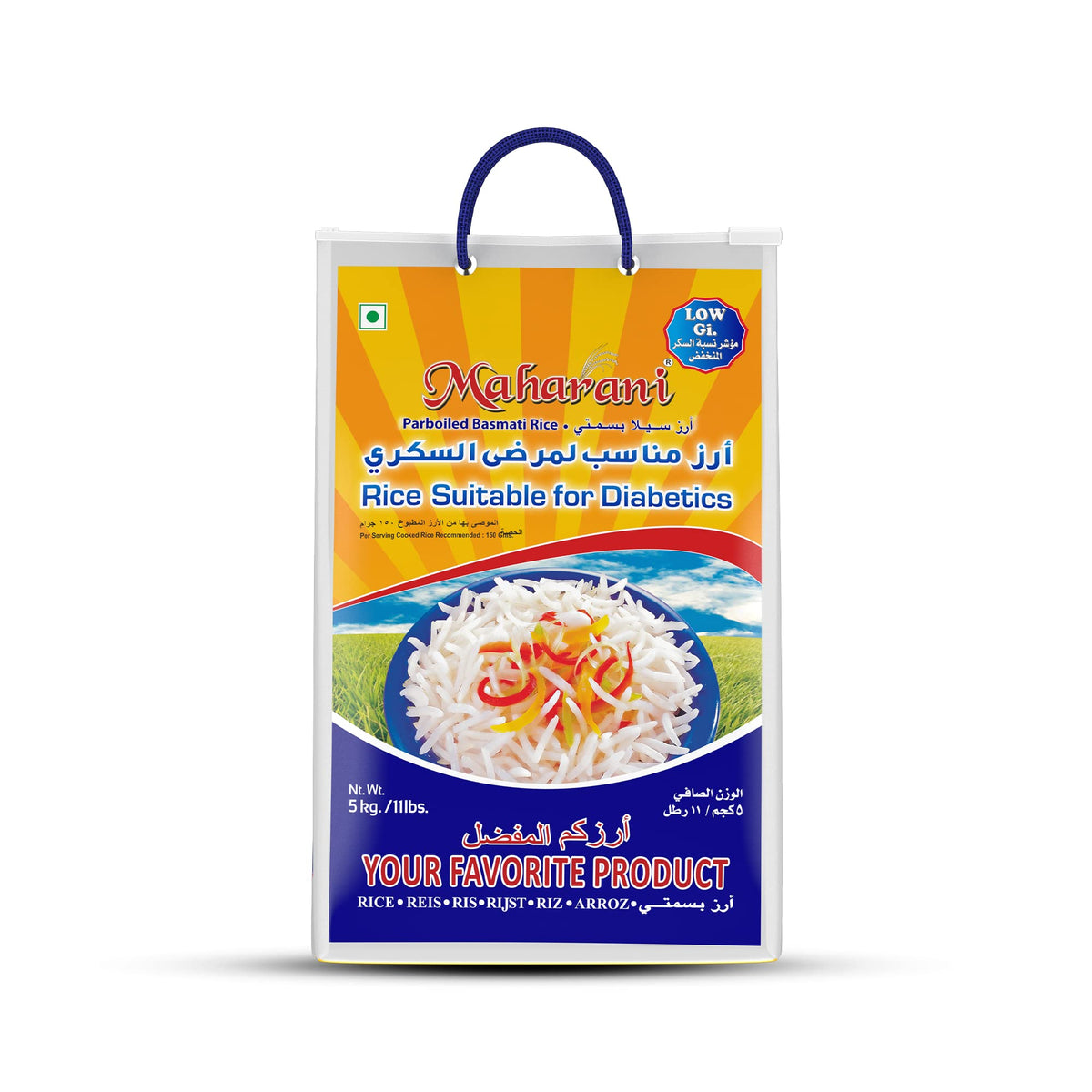 Maharani Parboiled Basmati Rijst Diabetische Rijst 5 kg