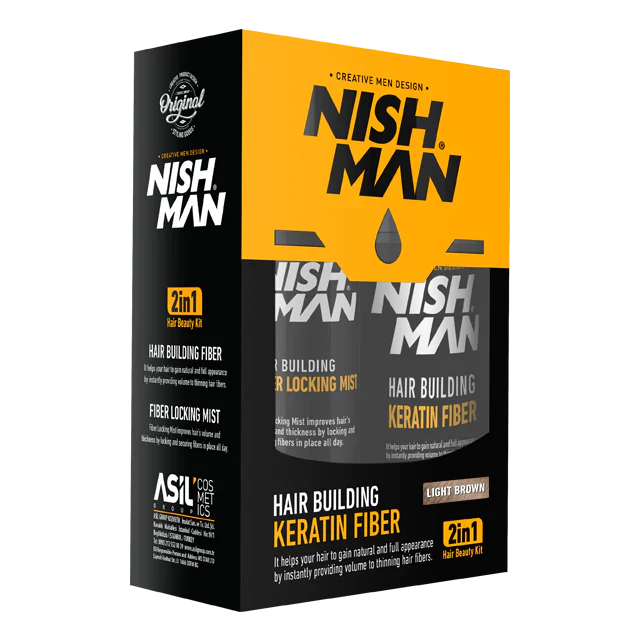 Nishman Hair Building Keratin Fiber 2 in 1 Dark Brown - Hairwaxshop