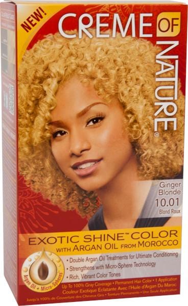 Creme of Nature Hair Color Argan Kit Woman Ginger Blonde 10.01