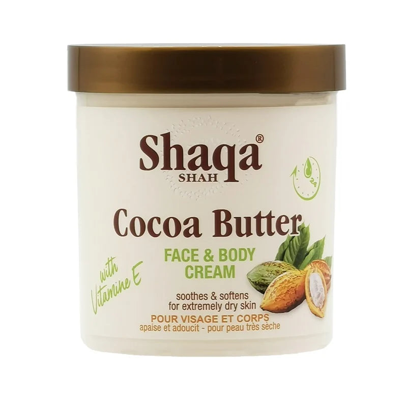 Shaqa Cocoa Butter Face and Body Cream Vitamin E 450 ml - Africa Products Shop